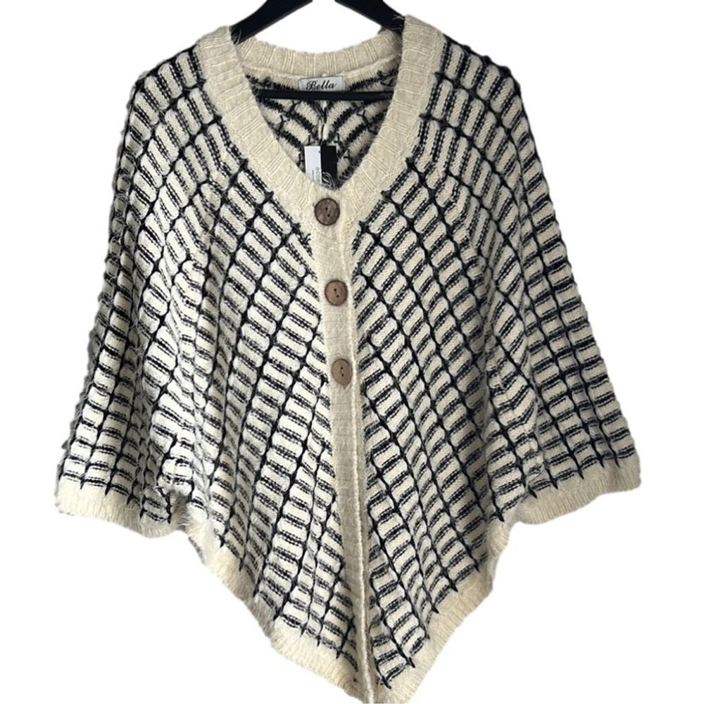 NWT Bella Wool Cape Style Sweater